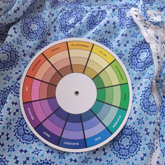 Woman Within Womens Top 2X Tunic Cap Sleeve Blue Geometric Crochet Sheer GEO229E - Picture 7 of 9